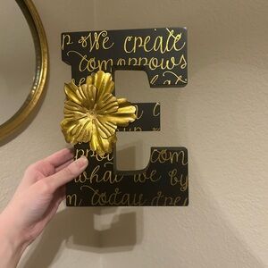 Gold and Black Decorative Letter Wall Art